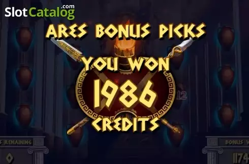 Win screen. Ares God of War slot