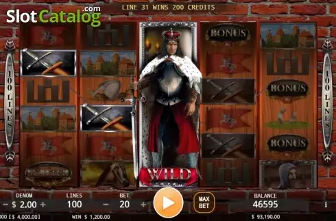 Wild Win screen. Medieval Knights slot