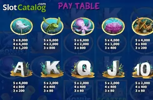 Paytable 1. Mermaid Seas slot