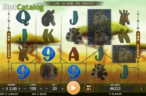 Win screen. Safari (KA Gaming) slot