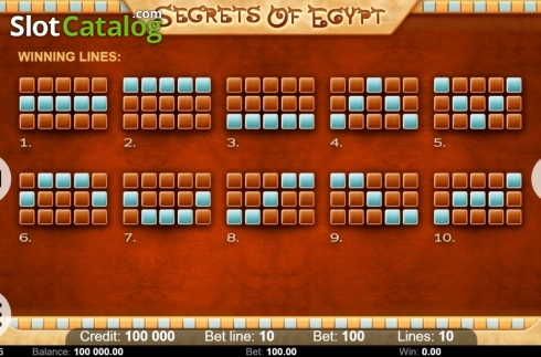 Paylines. Secrets of Egypt (Kajot Games) slot