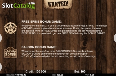 Features 2. Wanted (Kajot Games) slot