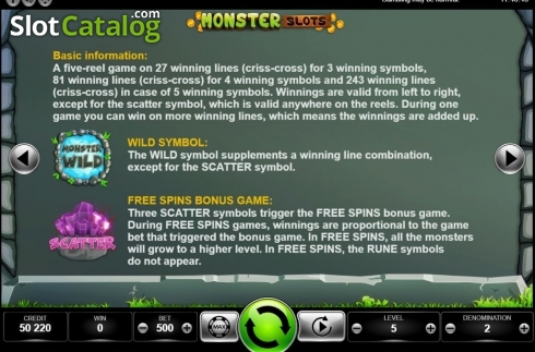 画面6. Monster Slot カジノスロット