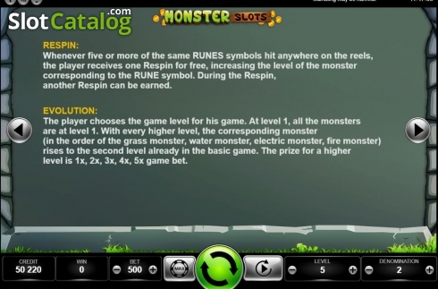 Bildschirm7. Monster Slot slot