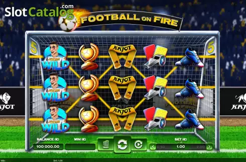 Game screen. Football On Fire slot