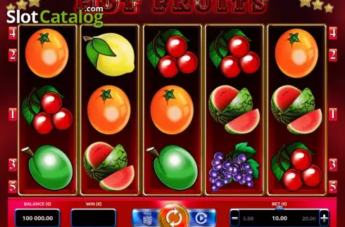 Game screen. Hot Fruits (KAJOT) slot