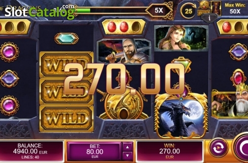 Win Screen. Age of Dragons slot