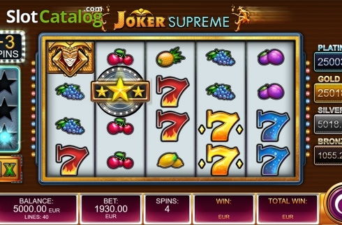 Free spins screen 1. Joker Supreme slot