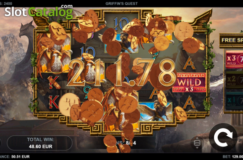 Win Screen 2. Griffin's Quest slot