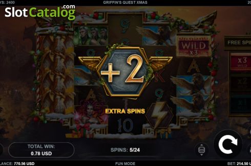 Free Spins 2. Griffin's Quest X-Mas Edition slot
