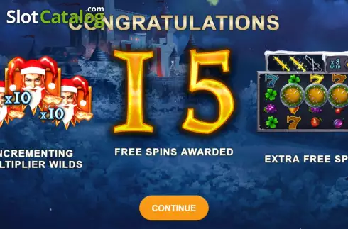 Free Spins Win Screen. Joker Times Xmas Edition slot