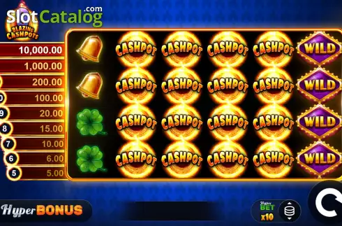 Game Screen. 9 Blazing Cashpots slot