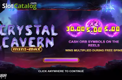 Start Screen. Crystal Cavern Mini-Max slot