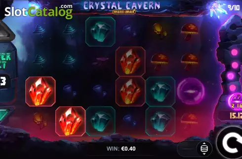 Win Screen. Crystal Cavern Mini-Max slot
