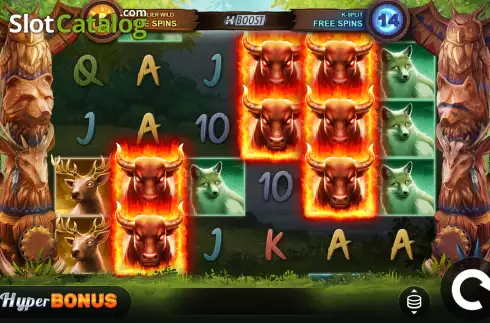 Game Screen. Blazing Bull 2 Mini-Max slot