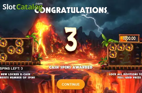 Bonus Game Win Screen. Lady Lava Mini-Max slot