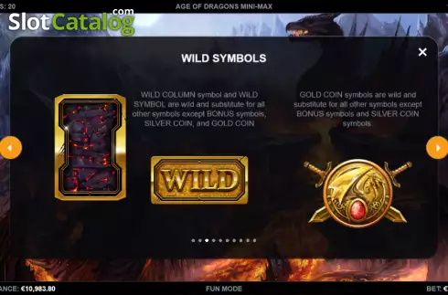 Wild screen. Age of Dragons Mini-max slot