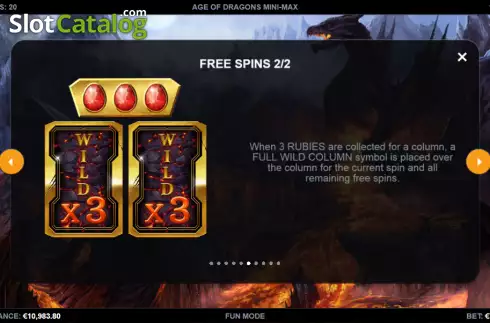 Free Spins screen 2. Age of Dragons Mini-max slot