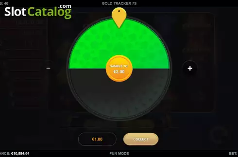 Gamble screen. Gold Tracker 7's slot