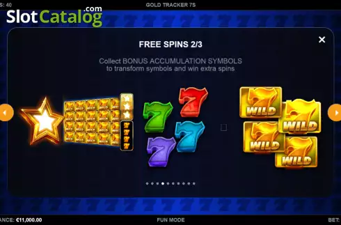 Free Spins screen 2. Gold Tracker 7's slot
