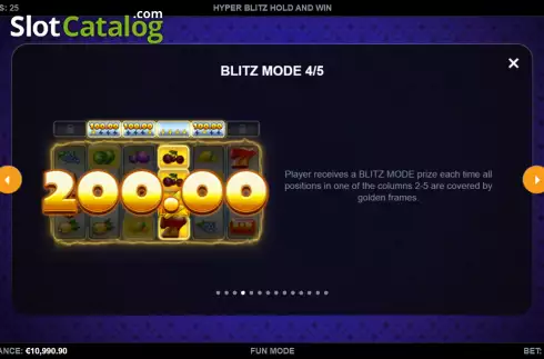 Blitz Mode screen 4. Hyper Blitz Hold and Win slot