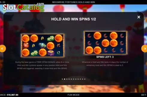 Hold and Win screen 2. Moonrise Fortunes Hold & Win slot
