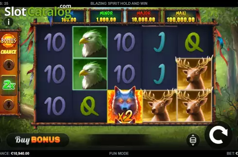 Reels screen. Blazing Spirit Hold and Win slot