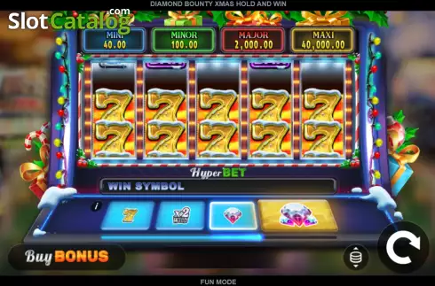 Game screen. Diamond Bounty Xmas Hold and Win slot
