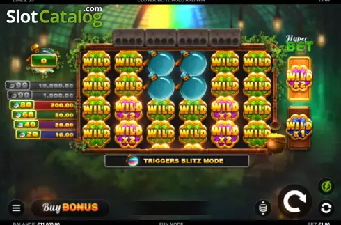 Game screen. Clover Blitz Hold and Win slot