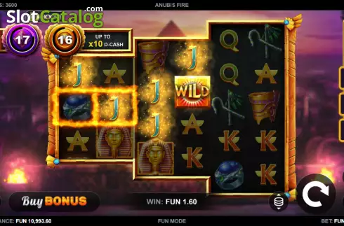 Win screen. Anubis Fire slot