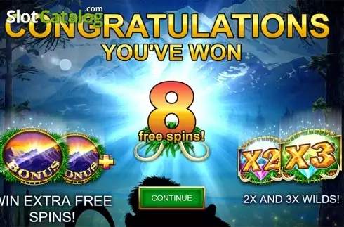 Free spins intro screen. Mammoth Chase slot