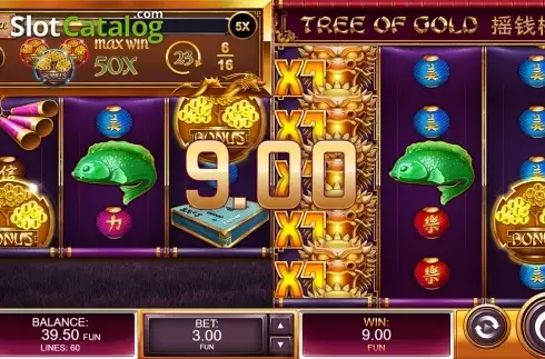 Free spins win screen. Tree of Gold slot