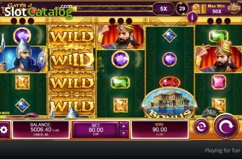 Wild Win screen. Gates of Babylon slot