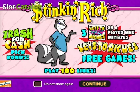 Start Screen. Stinkin' Rich (King Show Games) slot