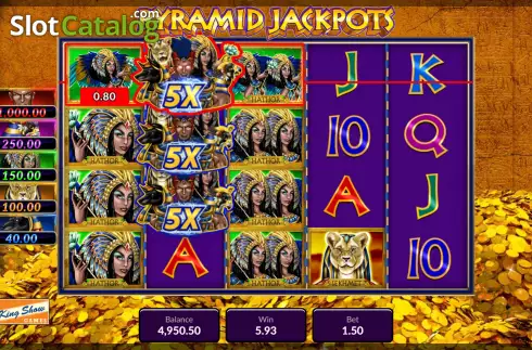 Win Screen. Pyramid Jackpots slot