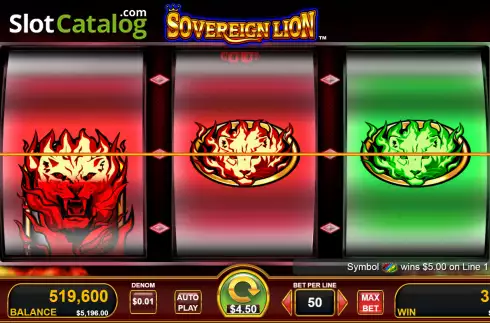 Pantalla4. Sovereign Lion Tragamonedas 