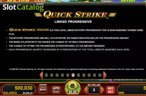 Progressive Jackpot screen. China Shores with Quick Strike slot