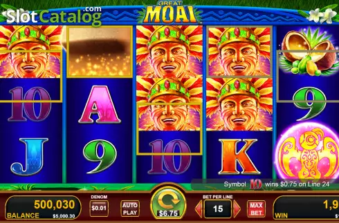 Win screen 2. Great Moai slot