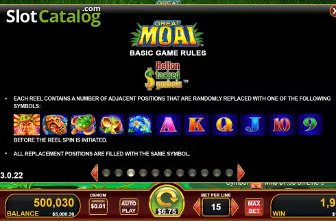 Bildschirm8. Great Moai slot