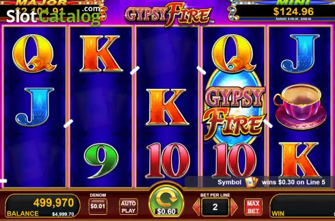 Win screen. Gypsy Fire with Quick Strike slot