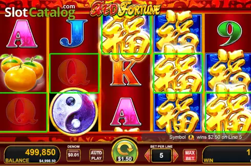 Win screen. Red Fortune slot