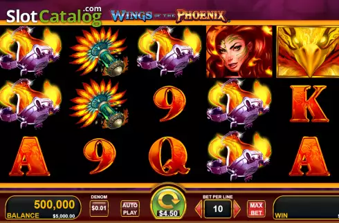 Bildschirm2. Wings of the Phoenix slot