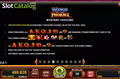 Mystery feature screen. Wings of the Phoenix slot