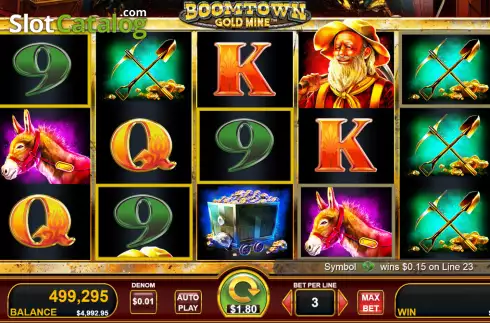 Win screen. Boomtown Gold Mine slot