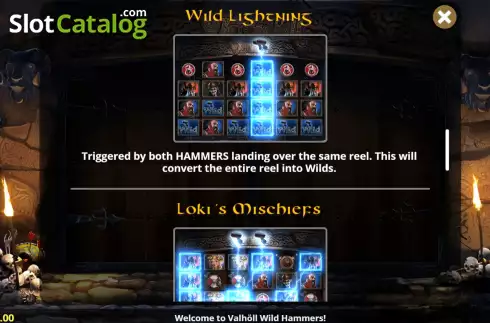 Game Features screen 2. Valholl: Wild Hammers slot