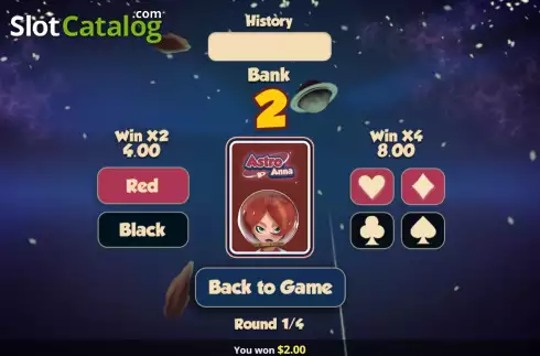 Risk Game screen. Astro Anna slot