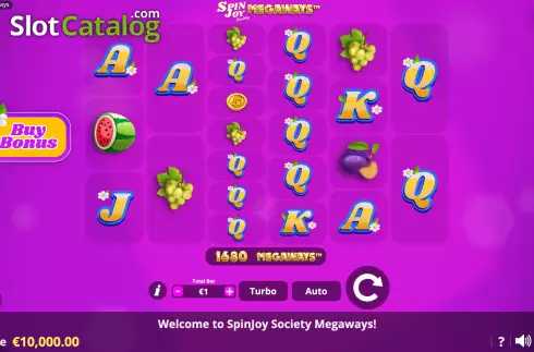 Ecran3. SpinJoy Society Megaways slot