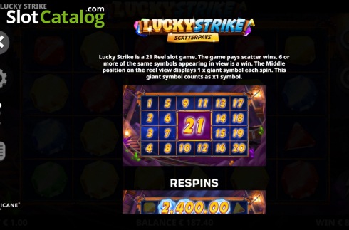 Features . Lucky Strike (Leander Games) slot