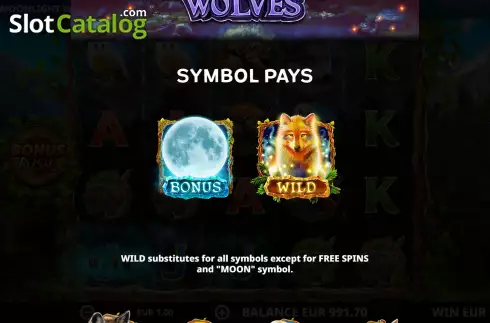 Bildschirm5. Moonlight Wolves slot