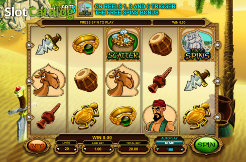 Game Workflow screen. AliBaba and the 40 Thieves slot